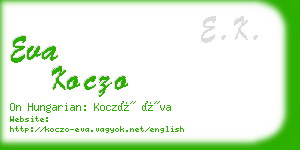 eva koczo business card